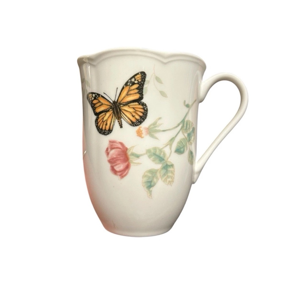 Lenox Butterfly Botanical Mug Set Of 4-Monarch Fritillary Orange Sulphur - Picture 2 of 11